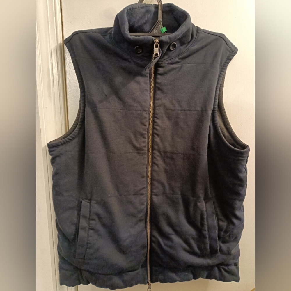 Banana Republic Men's Medium Navy Blue Zippered Collared Vest Jacket